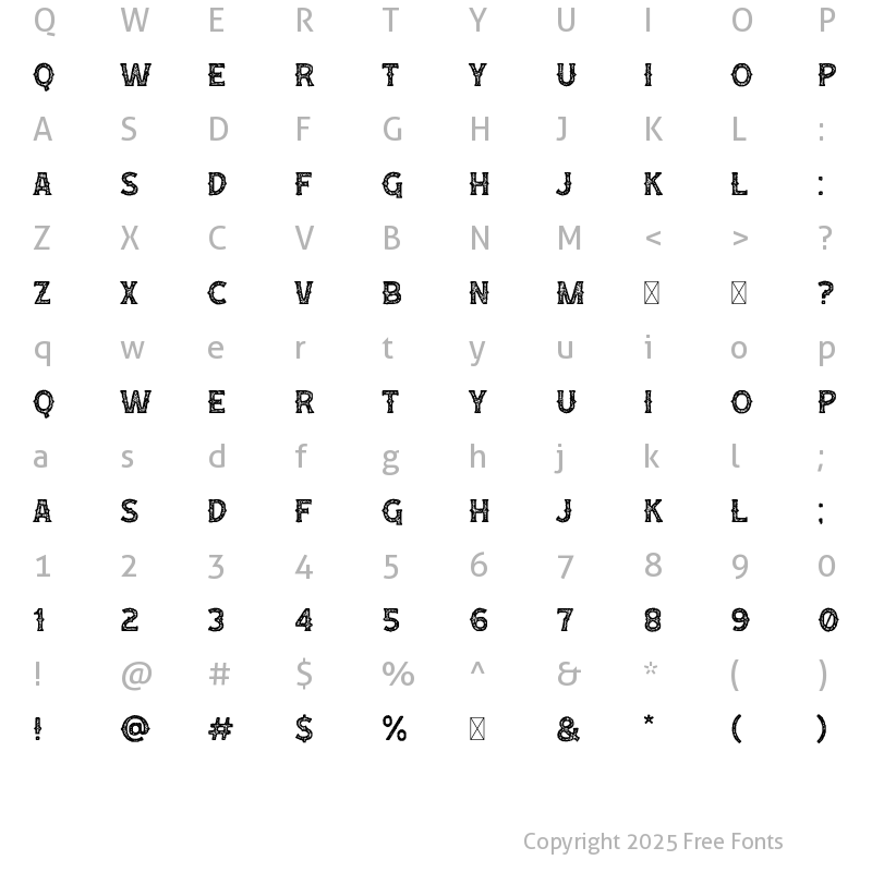 Character Map of RP Florica Stamp
