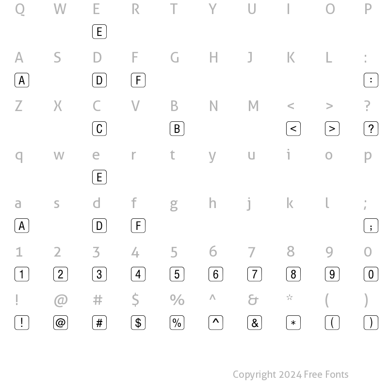 Character Map of RRKeyLettersLimited-Normal Regular