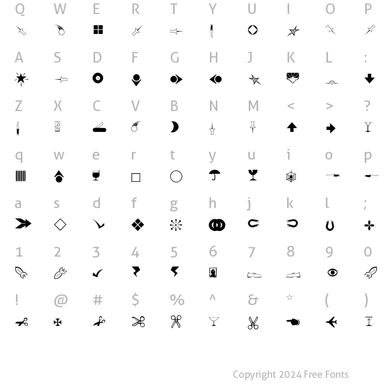 Character Map of RSBillsDingbats Regular