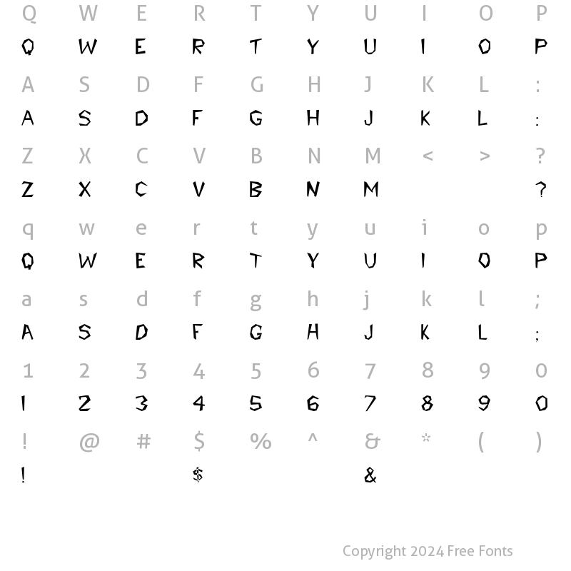 Character Map of RSCaveman Regular