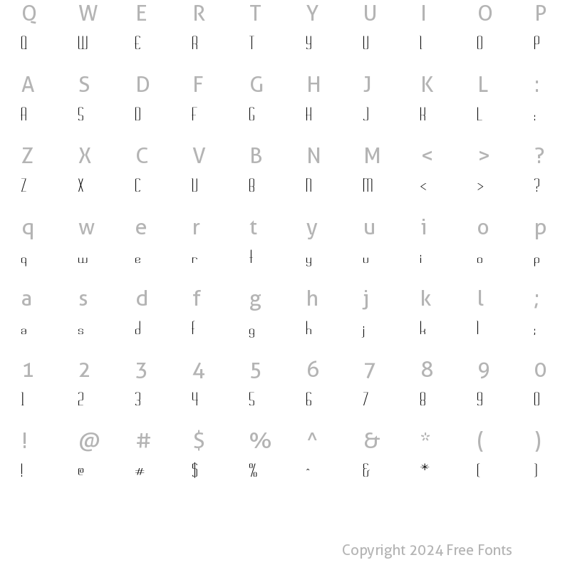 Character Map of Rschasline Ex Regular