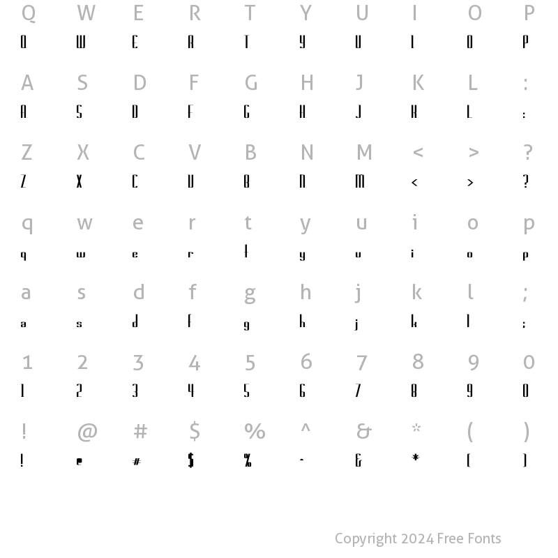 Character Map of Rschasline Wd Bold Bold