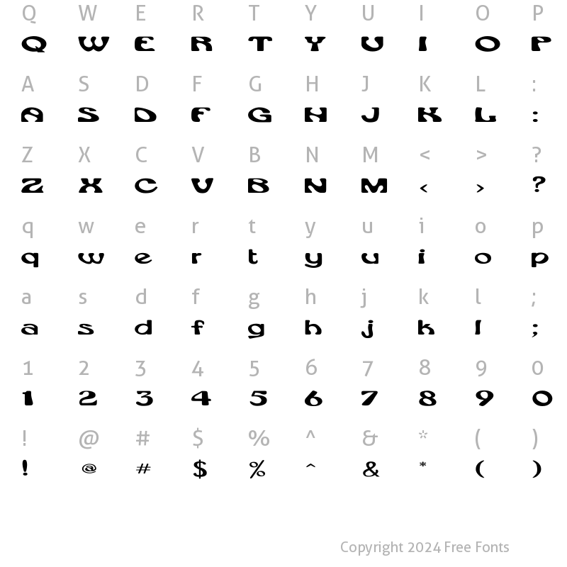 Character Map of Rsdaytona Ex Regular