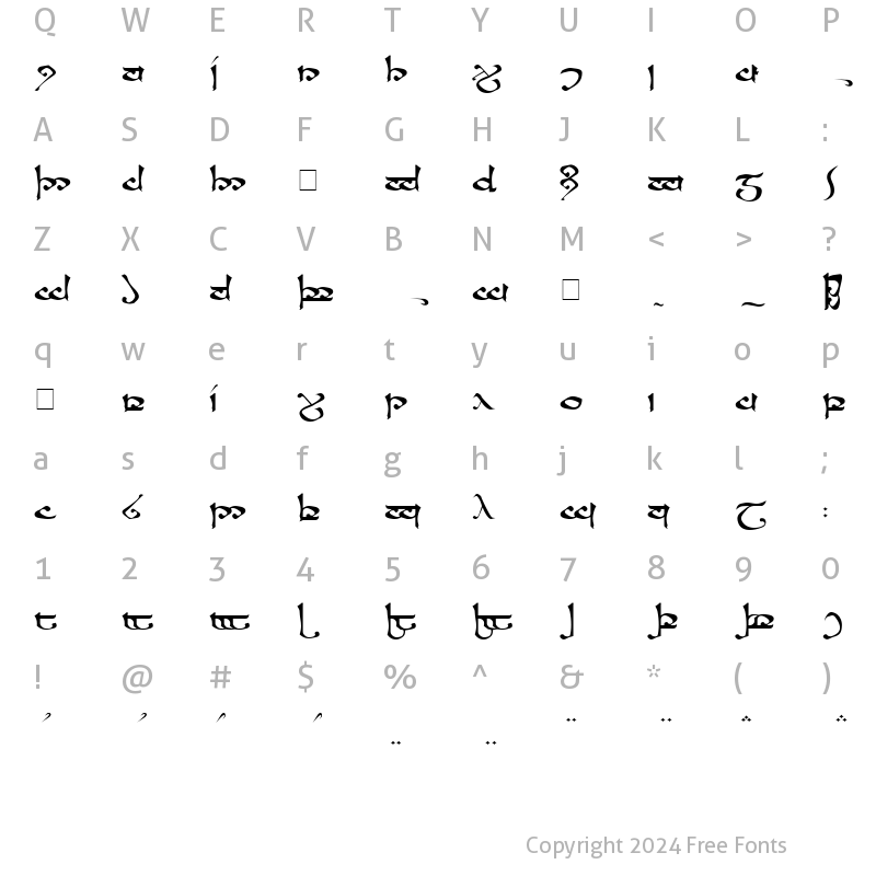 Character Map of RSMoroma Medium