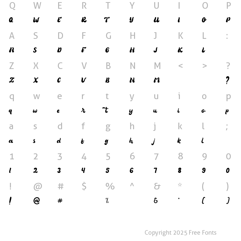 Character Map of R?sti Creamy Regular