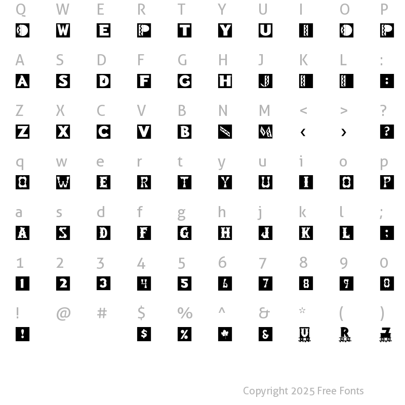 Character Map of RSToyBlock Regular
