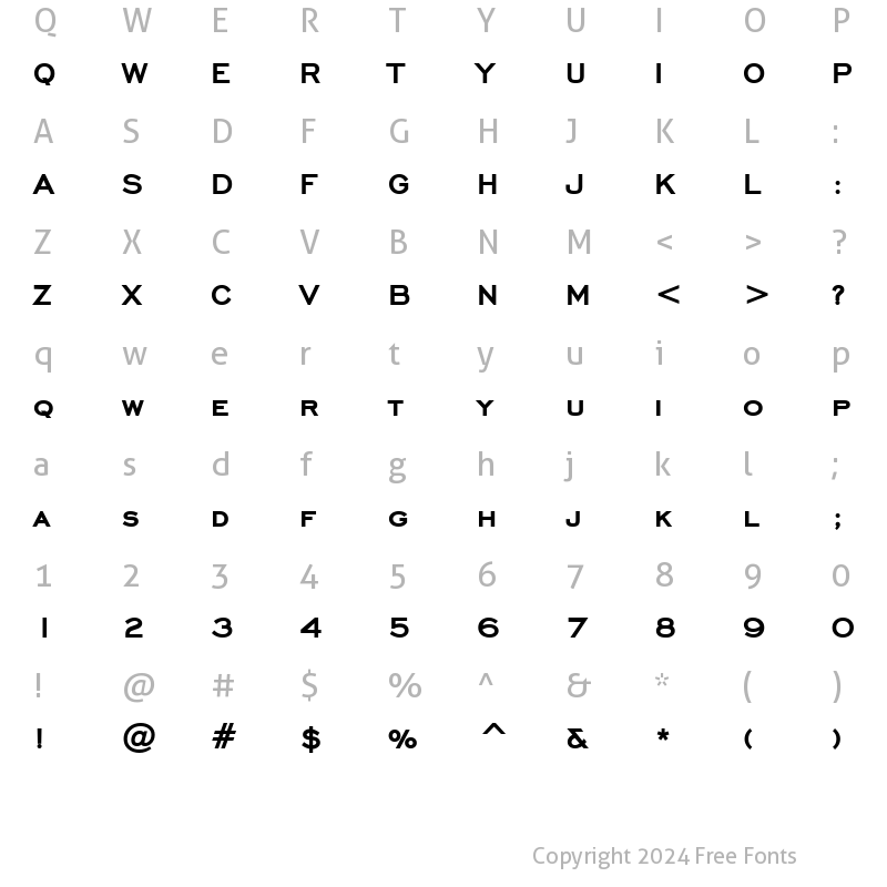 Character Map of RTRONE Bold