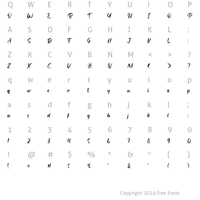 Character Map of Rubeyma Regular