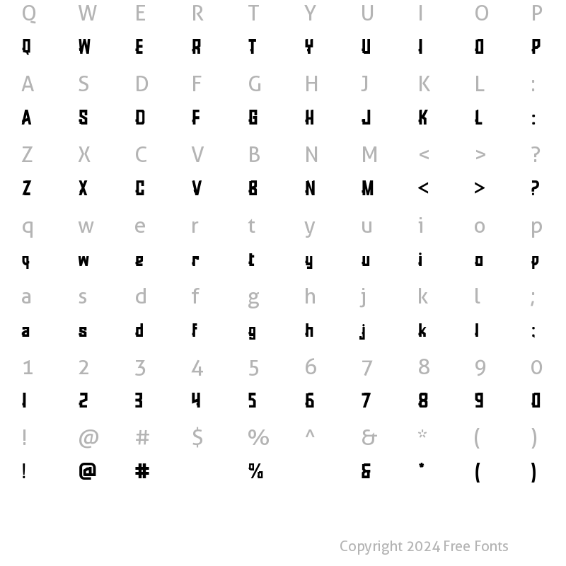 Character Map of Rubrick Bold