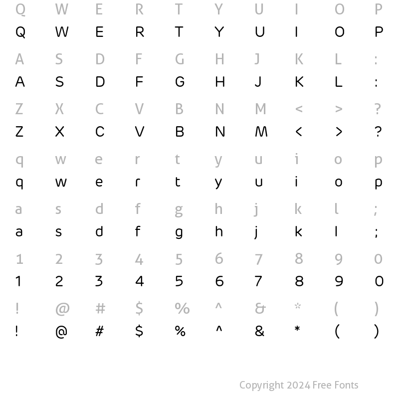 Character Map of Rubrik Regular