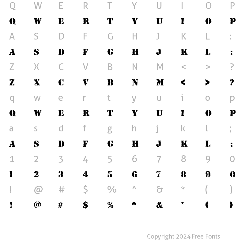 Character Map of RudakiT Regular