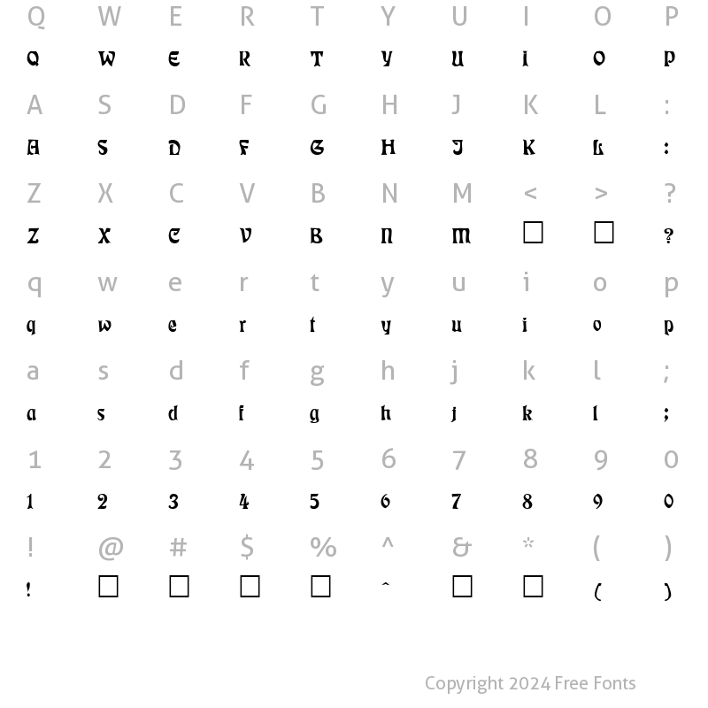 Character Map of Rudelsberg Regular