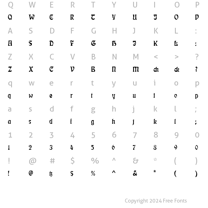 Character Map of Rudelsberg-Titel Regular