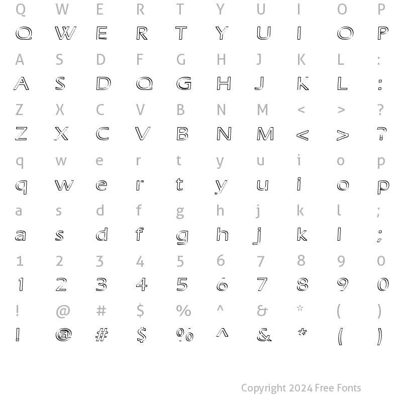 Character Map of Ruffian Outline Normal