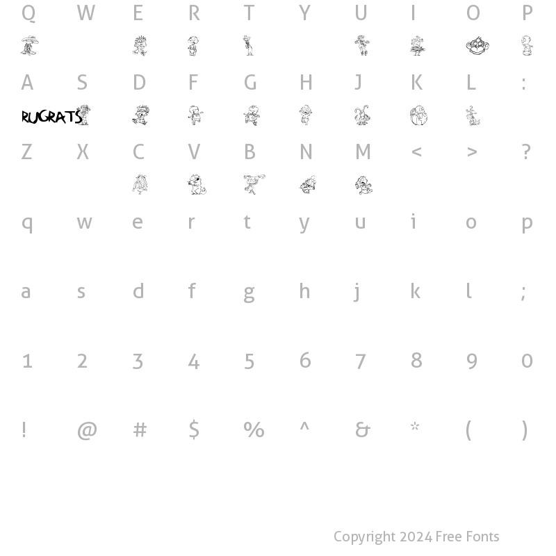 Character Map of RugBats Regular