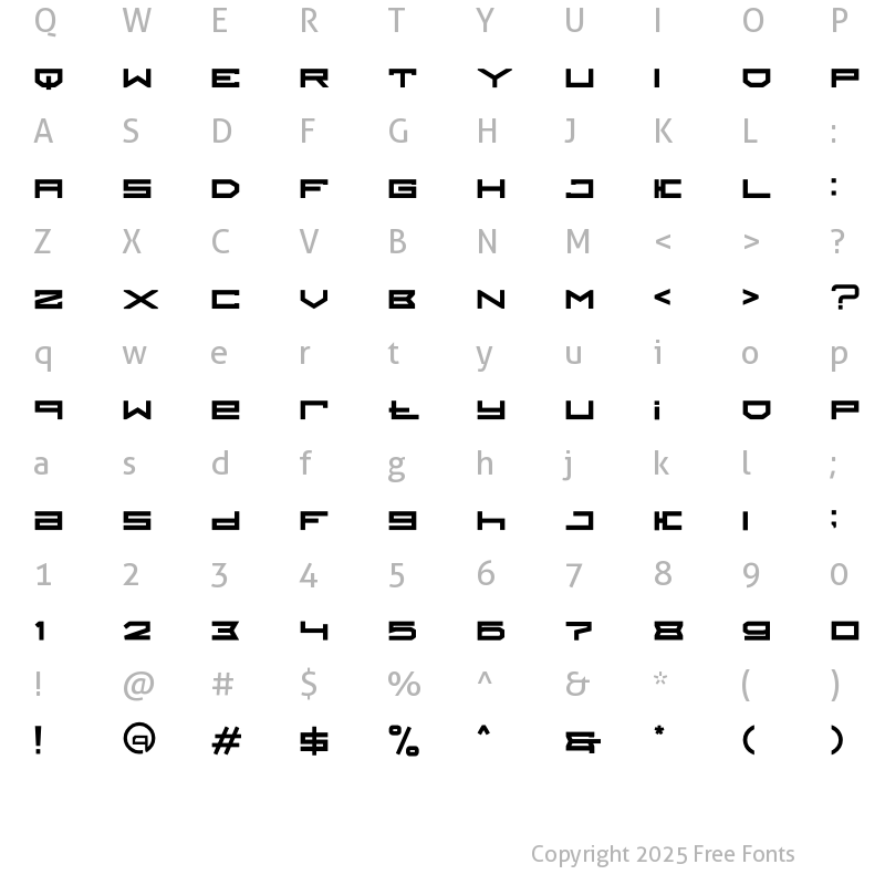 Character Map of RUGRES Regular