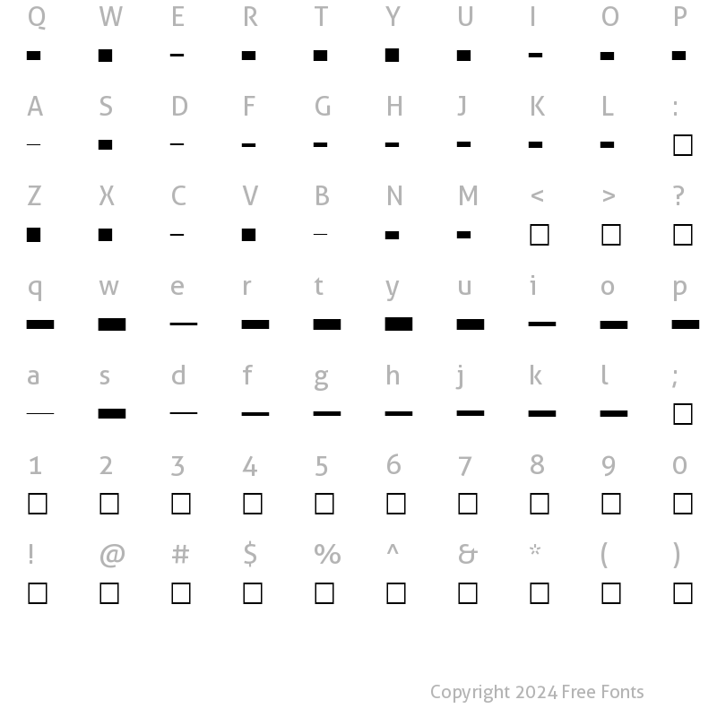 Character Map of RulesFont Regular