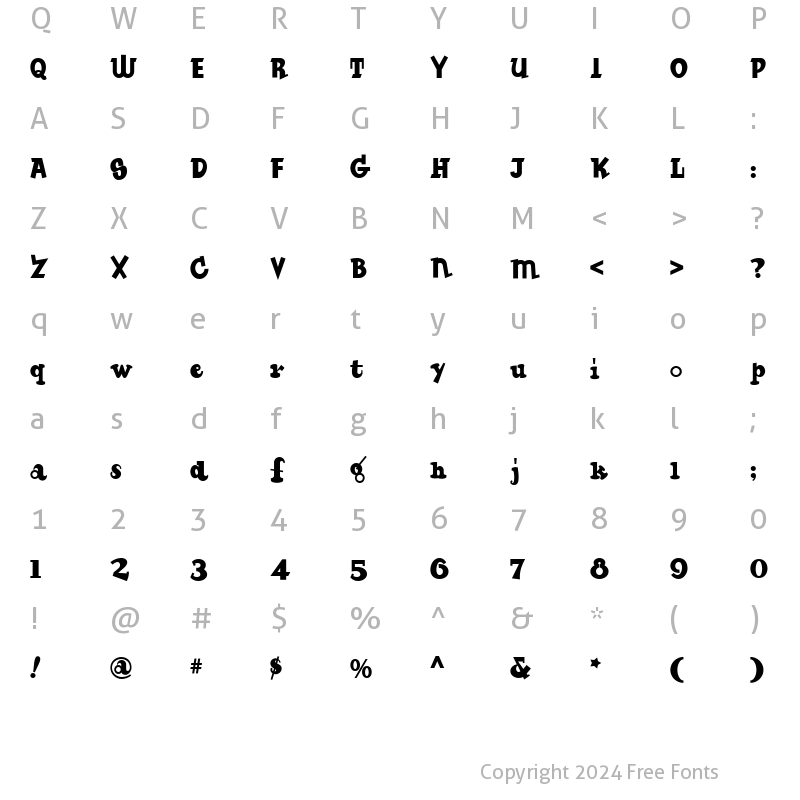 Character Map of RumbleSeatNF Medium