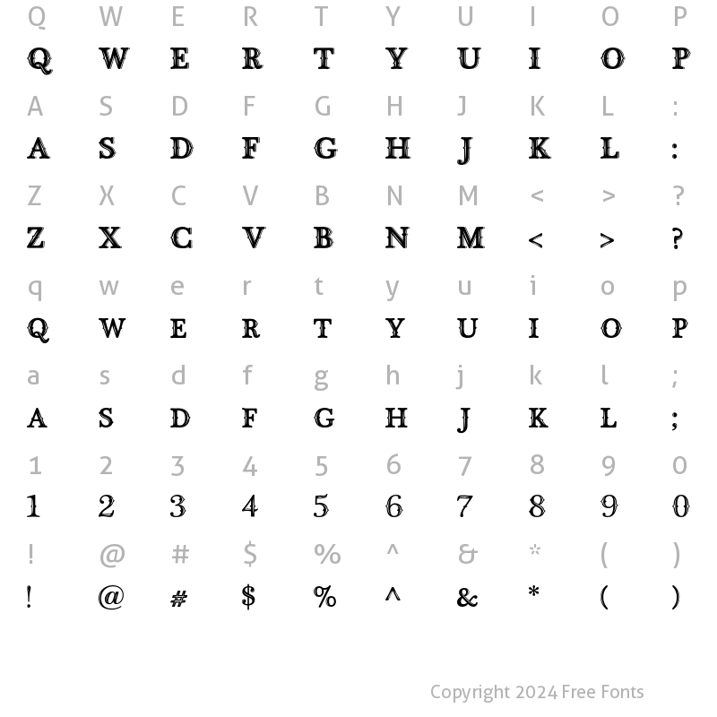 Character Map of Rumina Regular