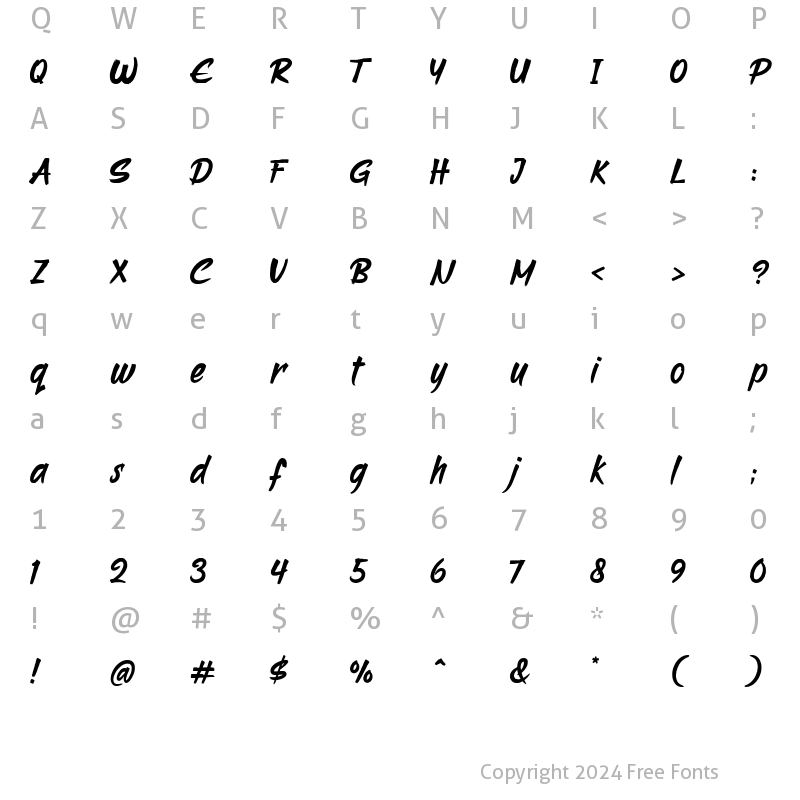 Character Map of Runcrow Regular