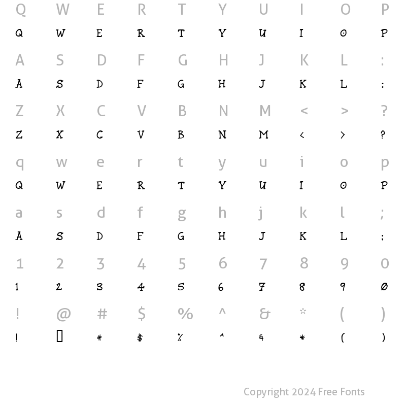 Character Map of Rund Marker Regular