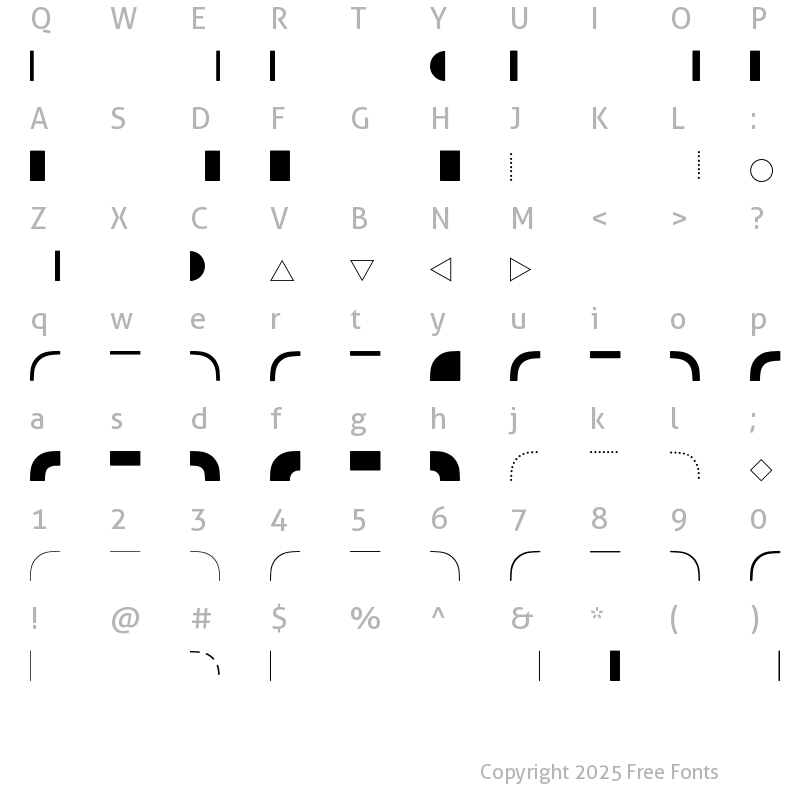 Character Map of Runde Ecken 2 BQ Regular