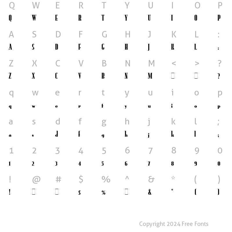 Character Map of Rundfunk LET Regular