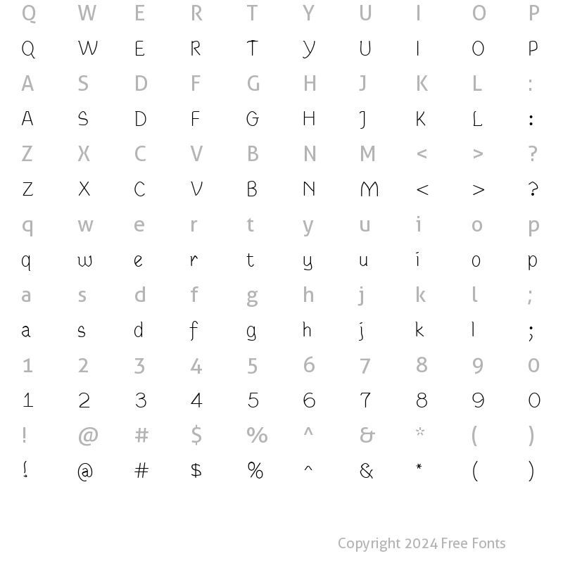 Character Map of RundigPencil Normal