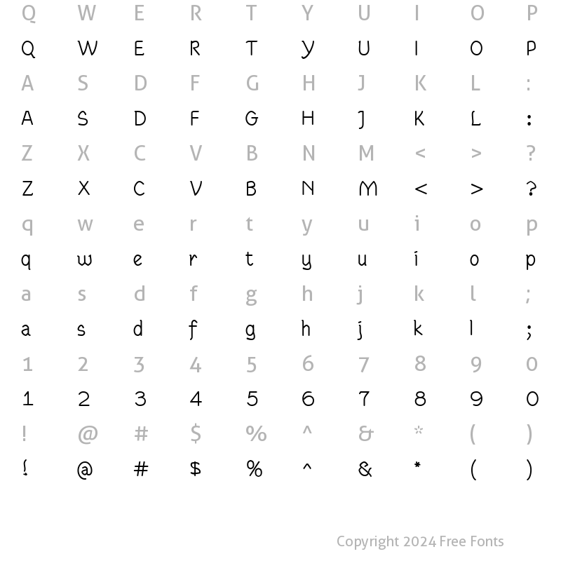 Character Map of RundigPencilMedium Regular