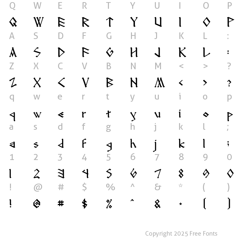 Character Map of RUNEnglish 2 Regular