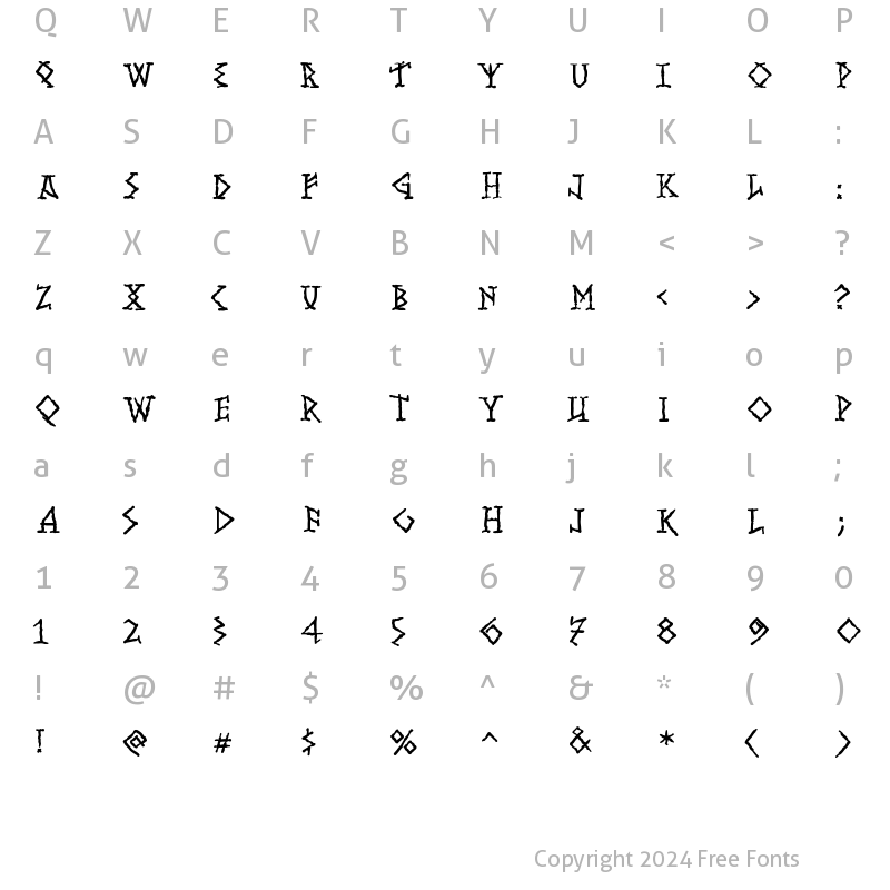 Character Map of RunishMK Regular