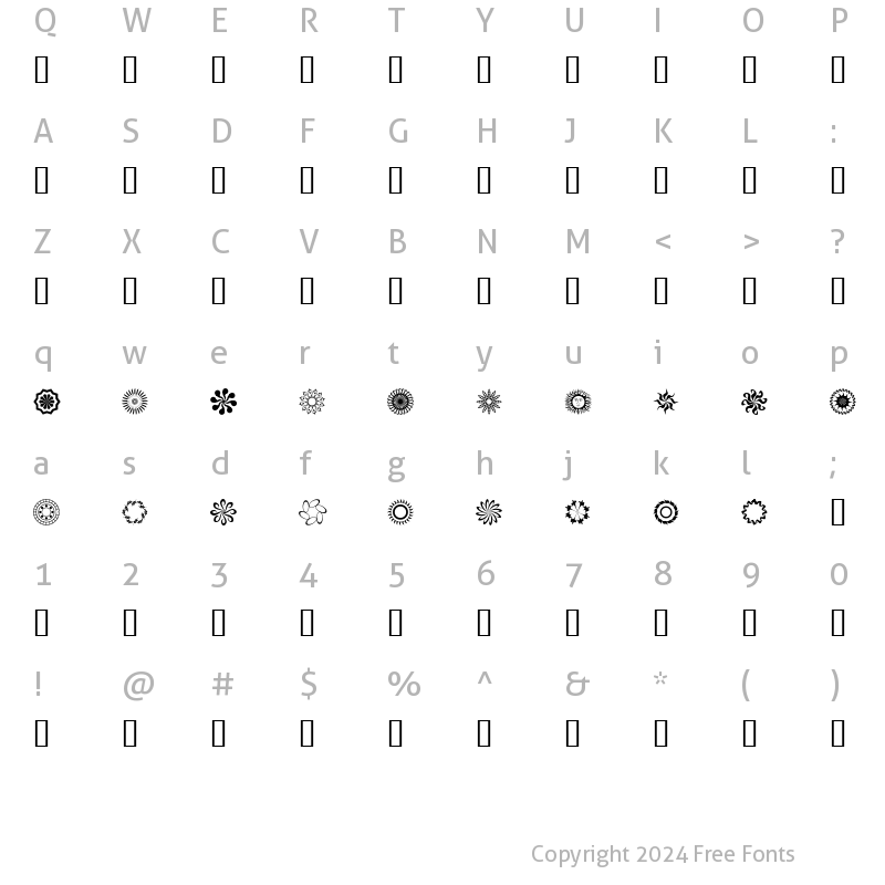 Character Map of runningNcircles Regular