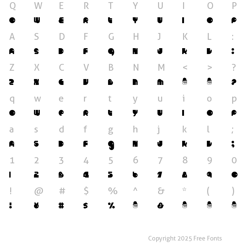 Character Map of RunTron 1983 Regular