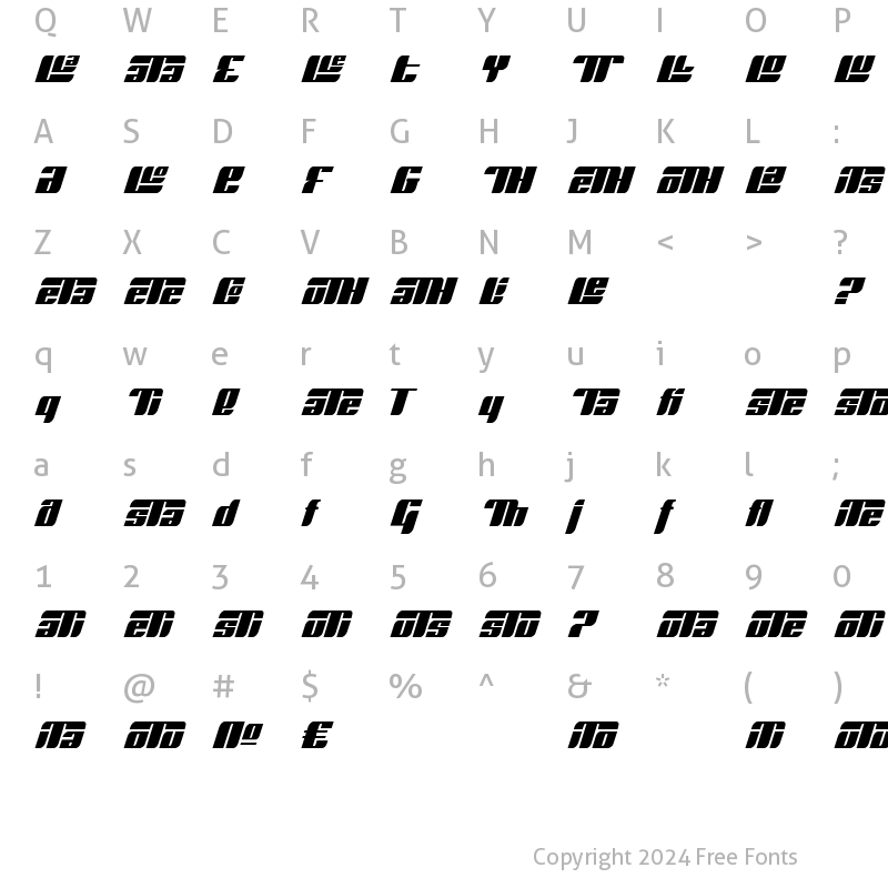 Character Map of Runway Alt Regular