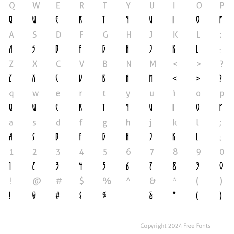 Character Map of Runy Tunes Revisited NF Regular