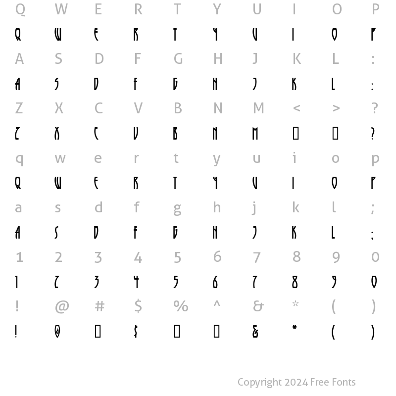 Character Map of RunyTunesRevisited Regular