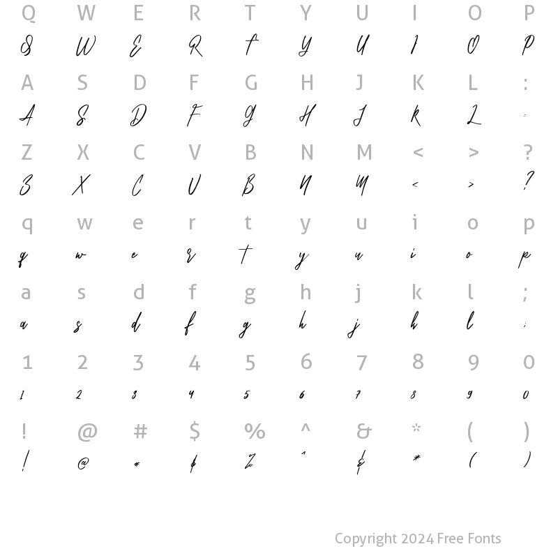 Character Map of Rups Script Alt Regular