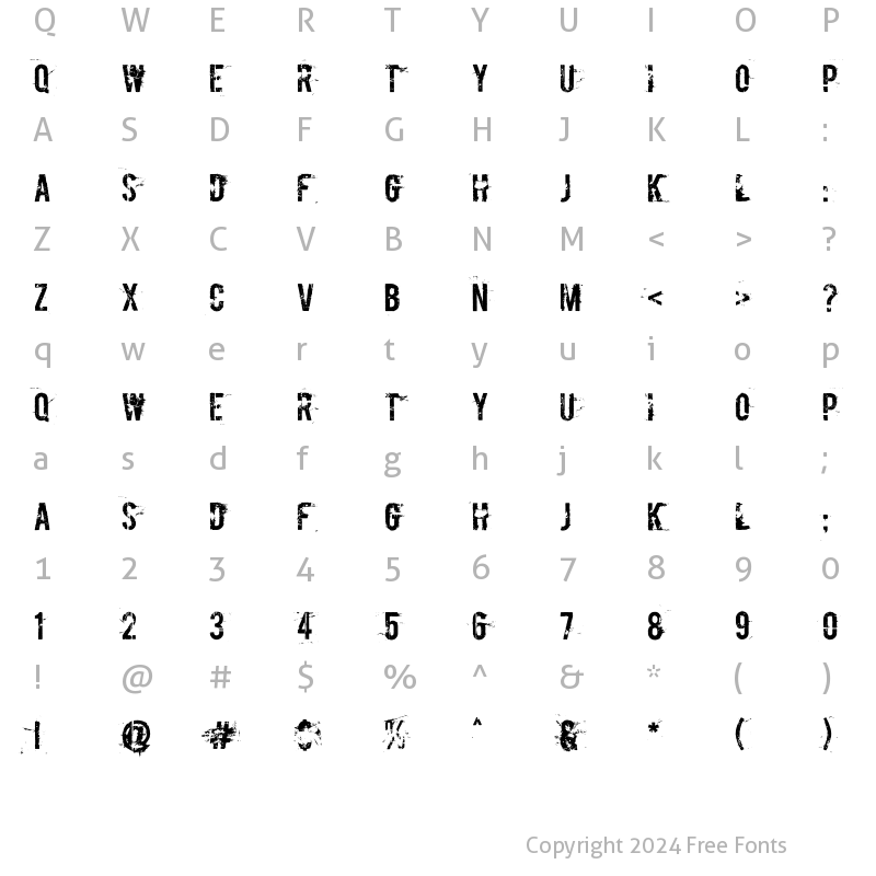 Character Map of RUSBoycott Regular