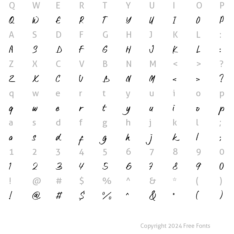 Character Map of Rush suck Regular