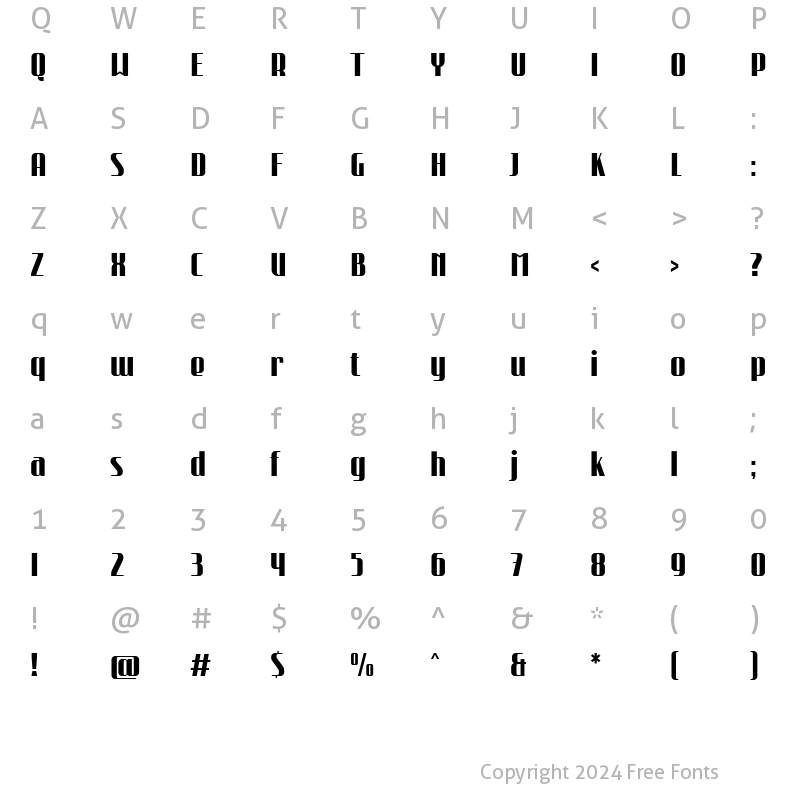 Character Map of RUSHTONE Regular