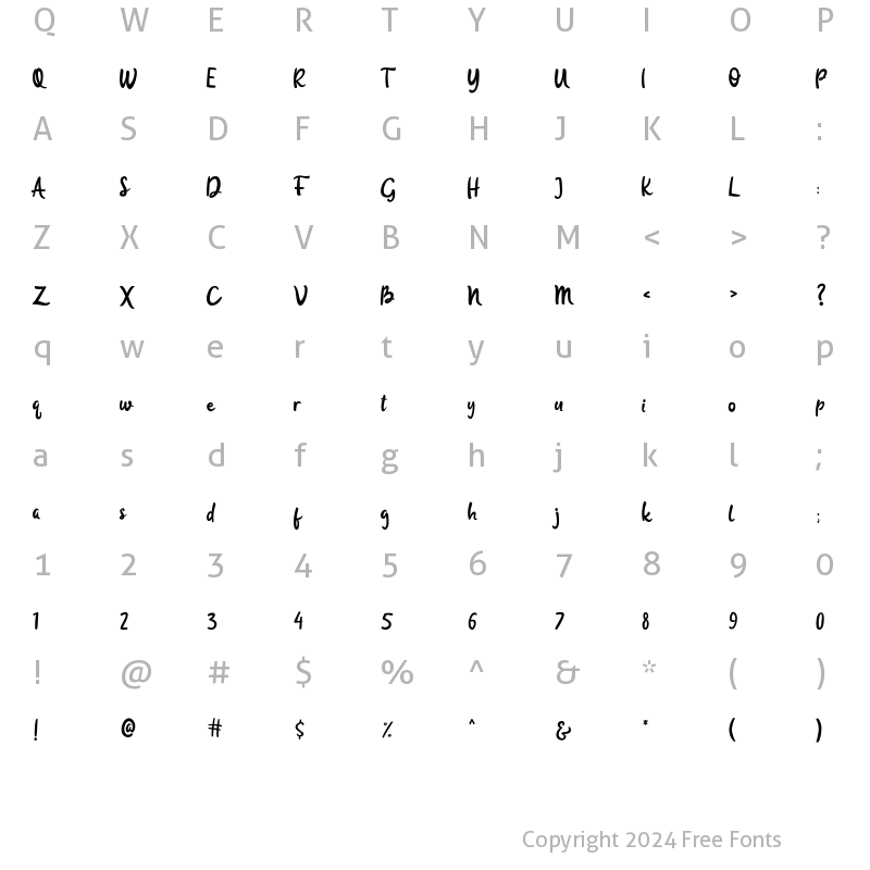 Character Map of Russford Regular