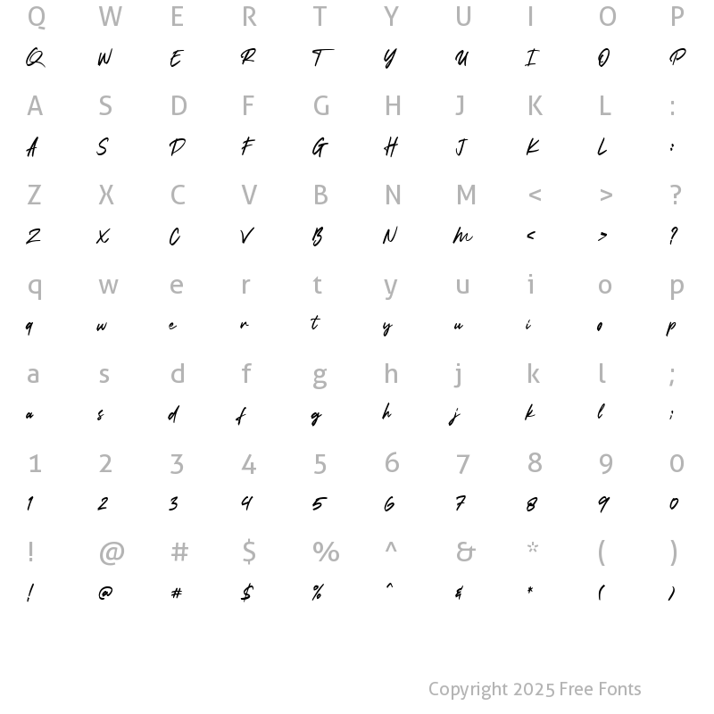 Character Map of Russlock solid Regular