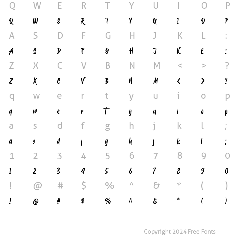 Character Map of Rusthack Regular