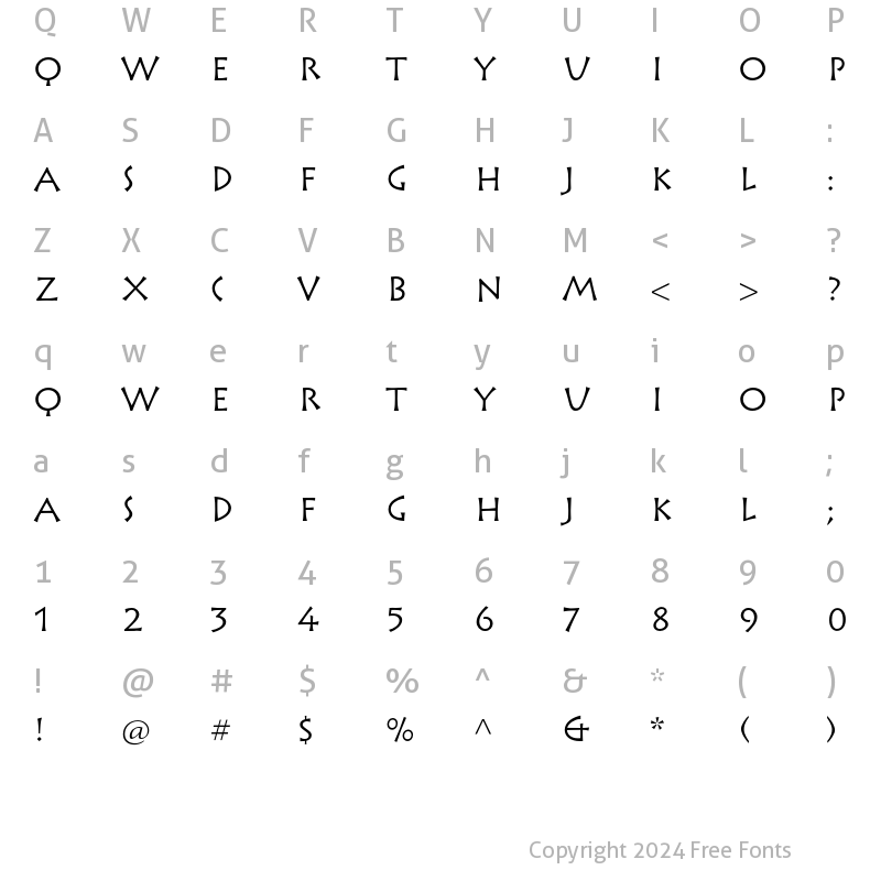 Character Map of Rusticana LT Std Roman