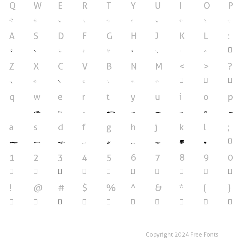 Character Map of Rustix Swash Regular