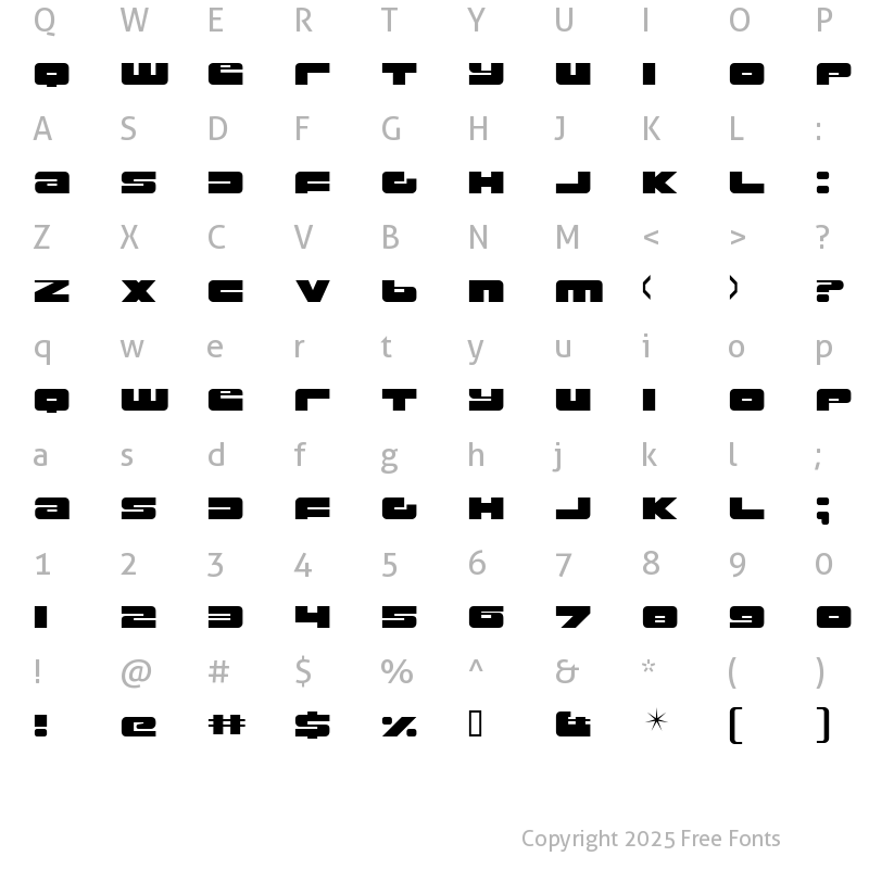 Character Map of Rustproof Body Regular