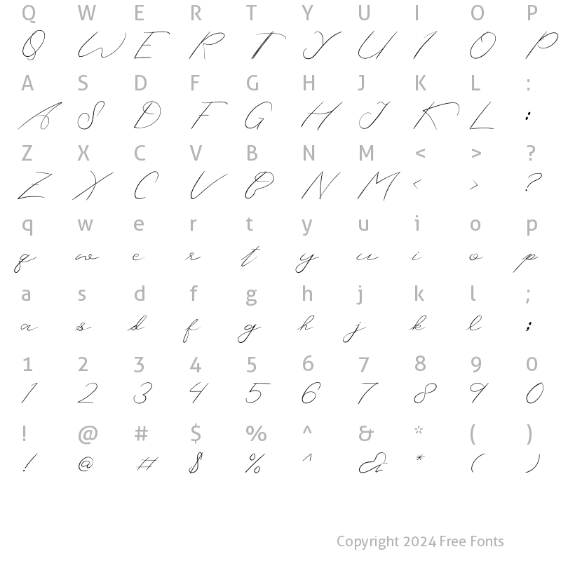 Character Map of Rustte Regular