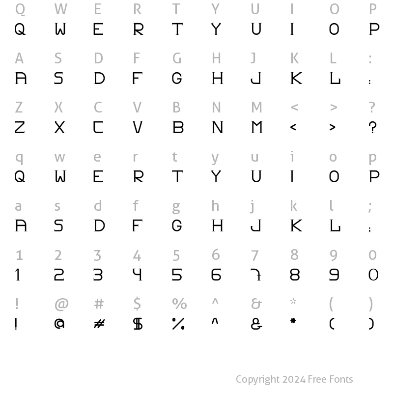 Character Map of Rustte Sans Serif