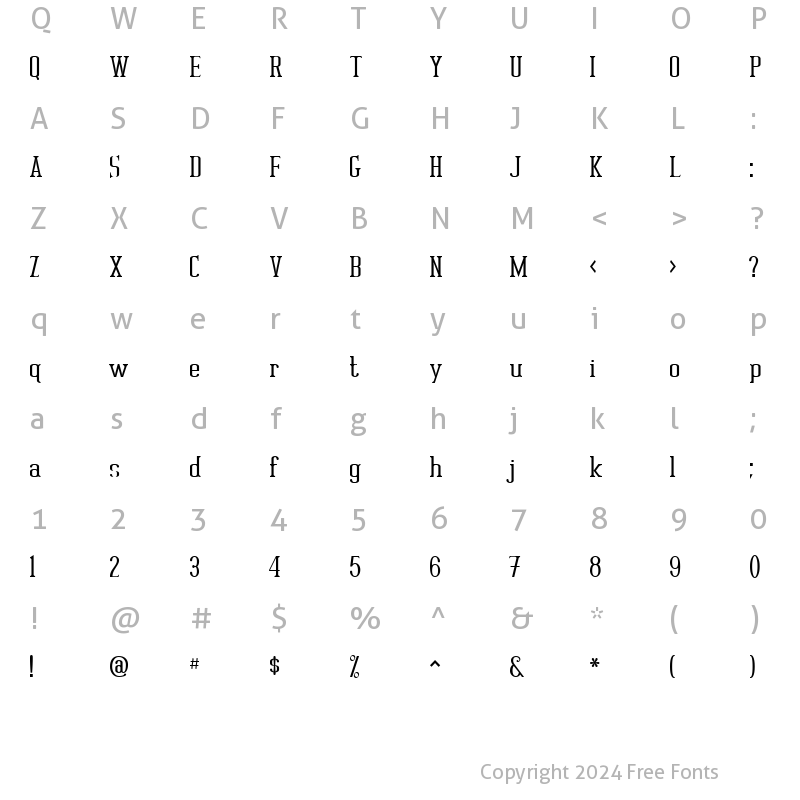 Character Map of Rutager Regular