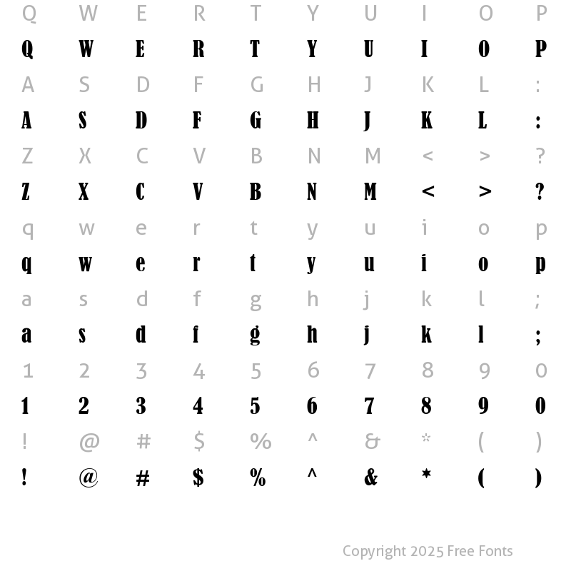 Character Map of Rutberg OldStyle Regular